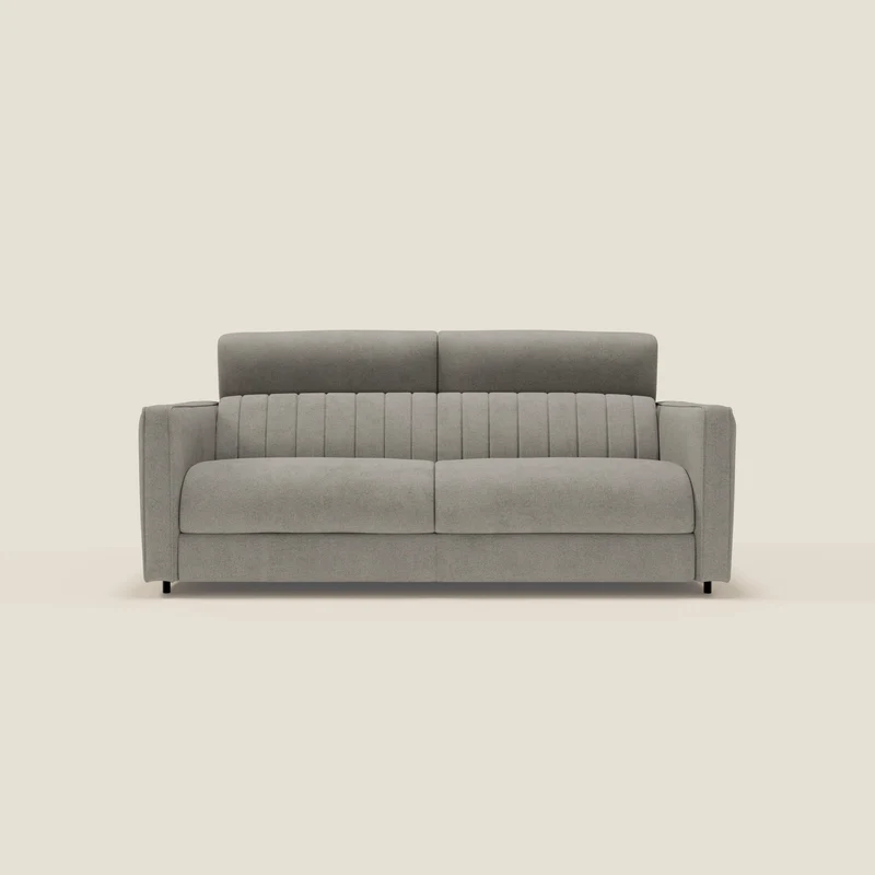 Nivon Canapé convertible moderne avec têtière en tissu détachable à l'eau T25 taupe