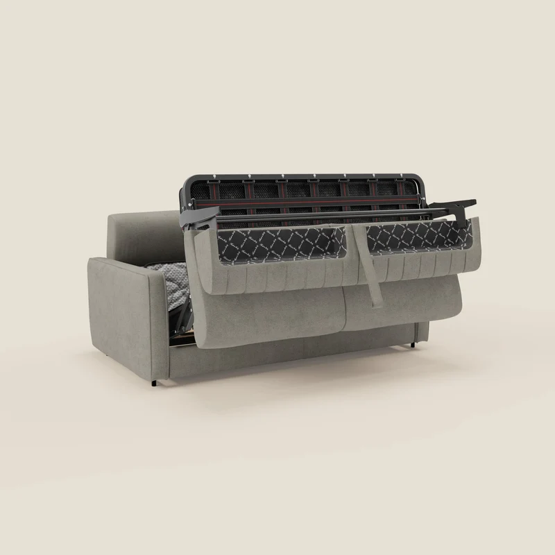 Nivon Canapé convertible moderne avec têtière en tissu détachable à l'eau T25 taupe