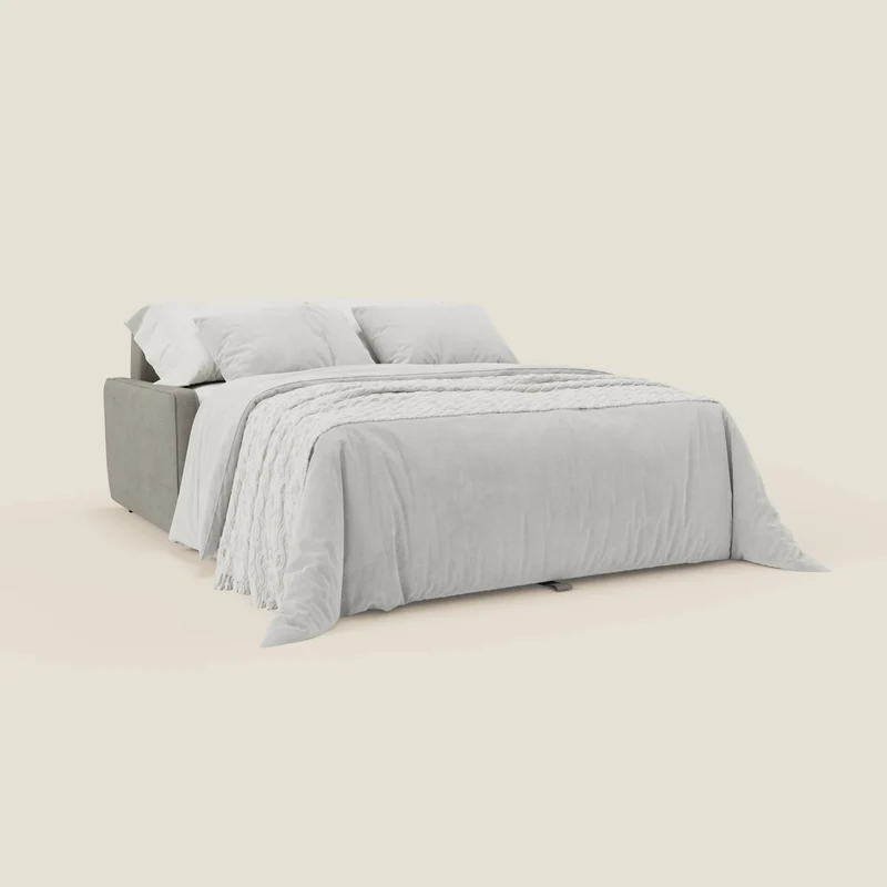 Nivon Canapé convertible moderne avec têtière en tissu détachable à l'eau T25 taupe