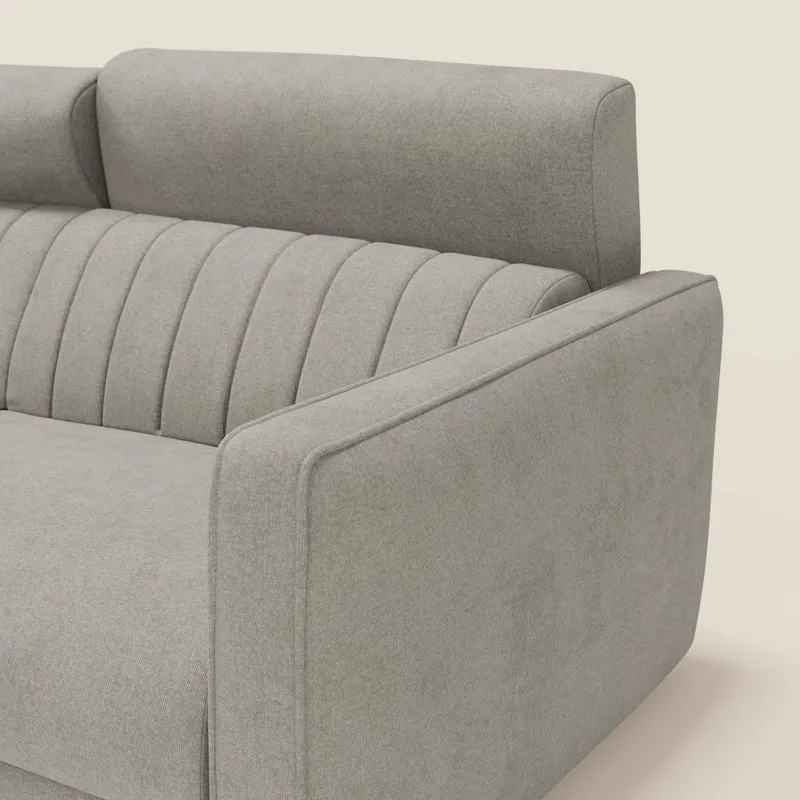 Nivon Canapé convertible moderne avec têtière en tissu détachable à l'eau T25 taupe