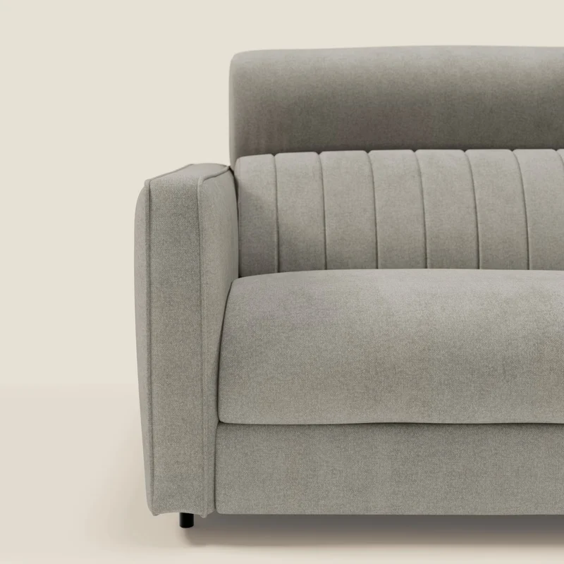Nivon Canapé convertible moderne avec têtière en tissu détachable à l'eau T25 taupe