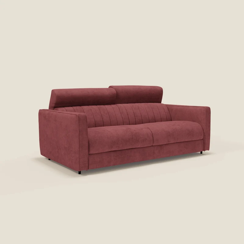 Nivon Canapé convertible moderne avec têtière en tissu détachable à l'eau T25 rouge