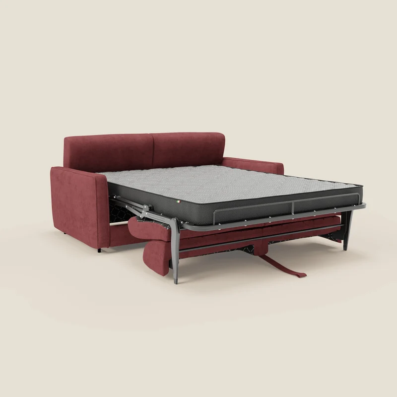 Nivon Canapé convertible moderne avec têtière en tissu détachable à l'eau T25 rouge