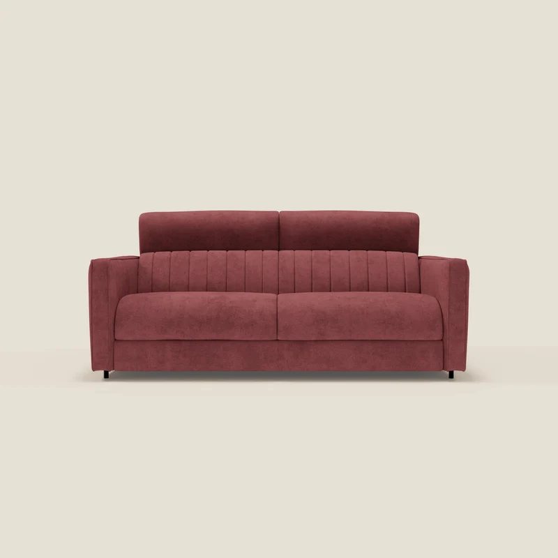 Nivon Canapé convertible moderne avec têtière en tissu détachable à l'eau T25 rouge