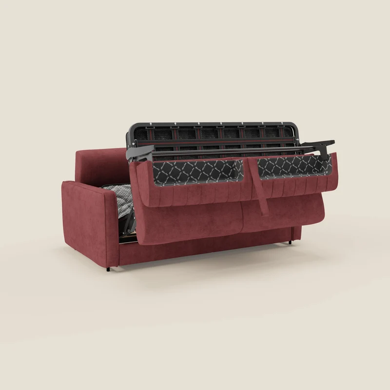 Nivon Canapé convertible moderne avec têtière en tissu détachable à l'eau T25 rouge