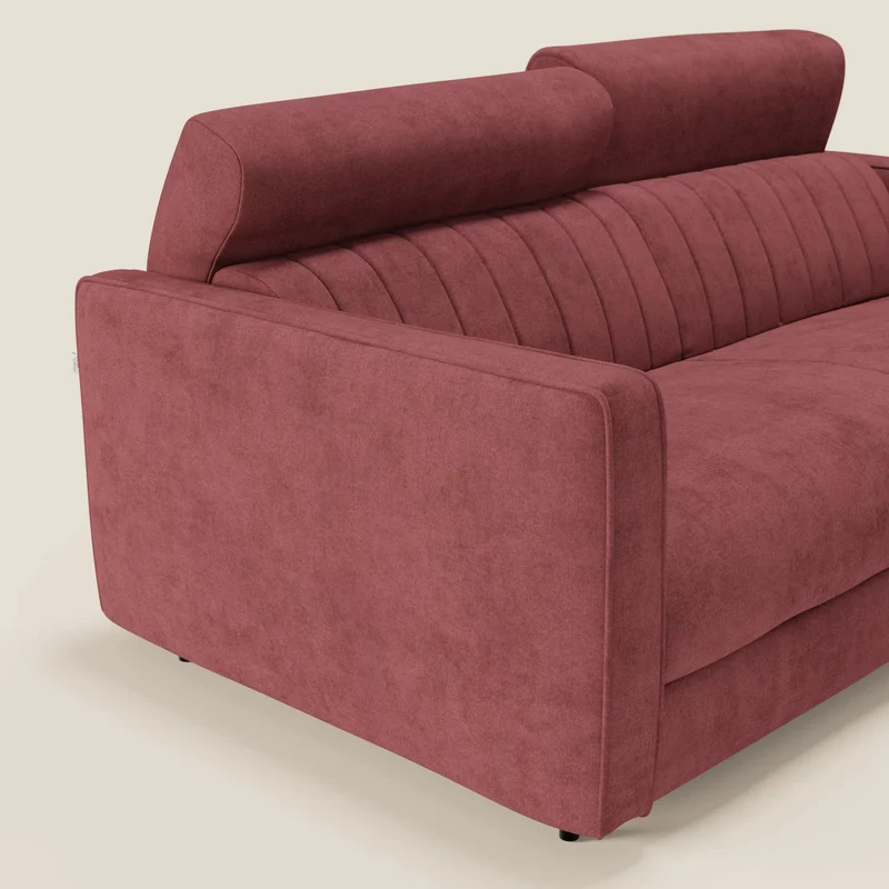Nivon Canapé convertible moderne avec têtière en tissu détachable à l'eau T25 rouge