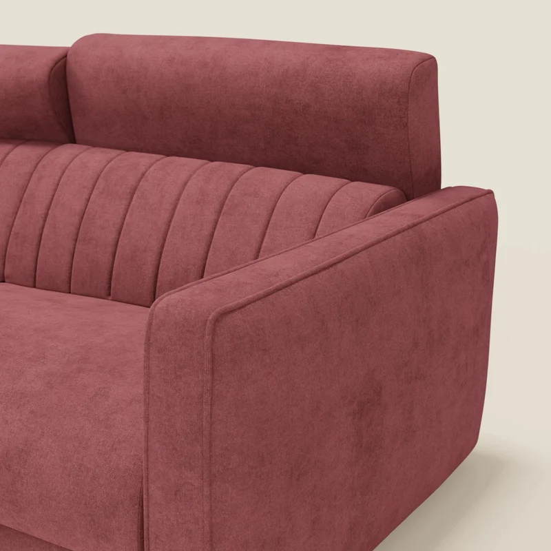 Nivon Canapé convertible moderne avec têtière en tissu détachable à l'eau T25 rouge