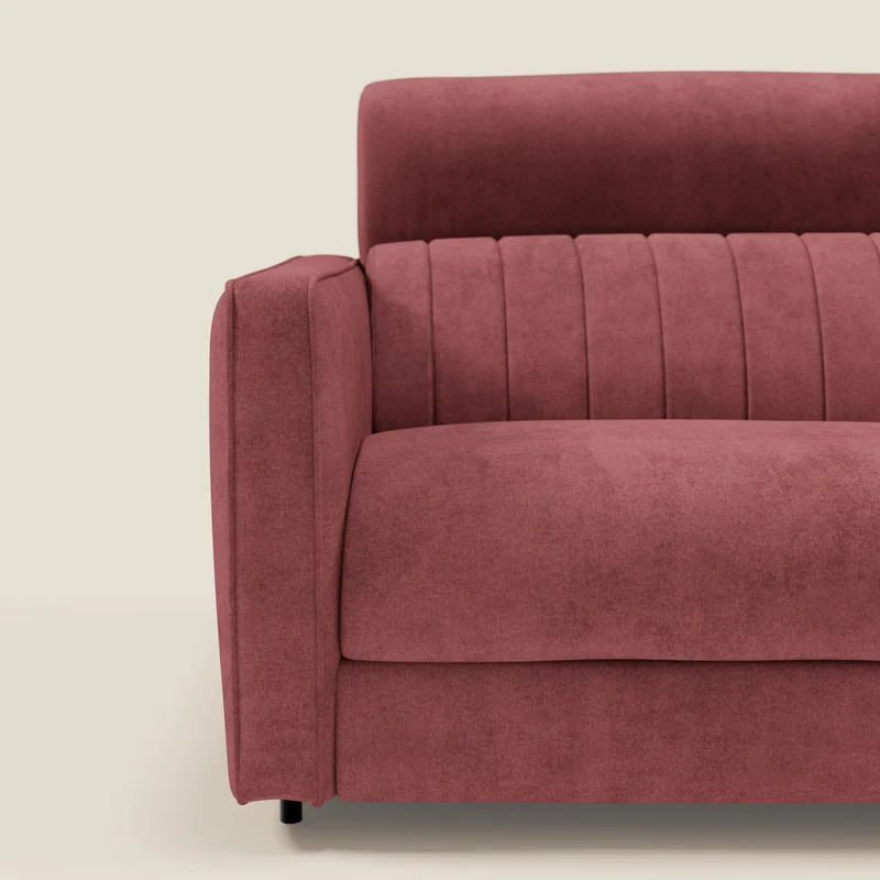 Nivon Canapé convertible moderne avec têtière en tissu détachable à l'eau T25 rouge