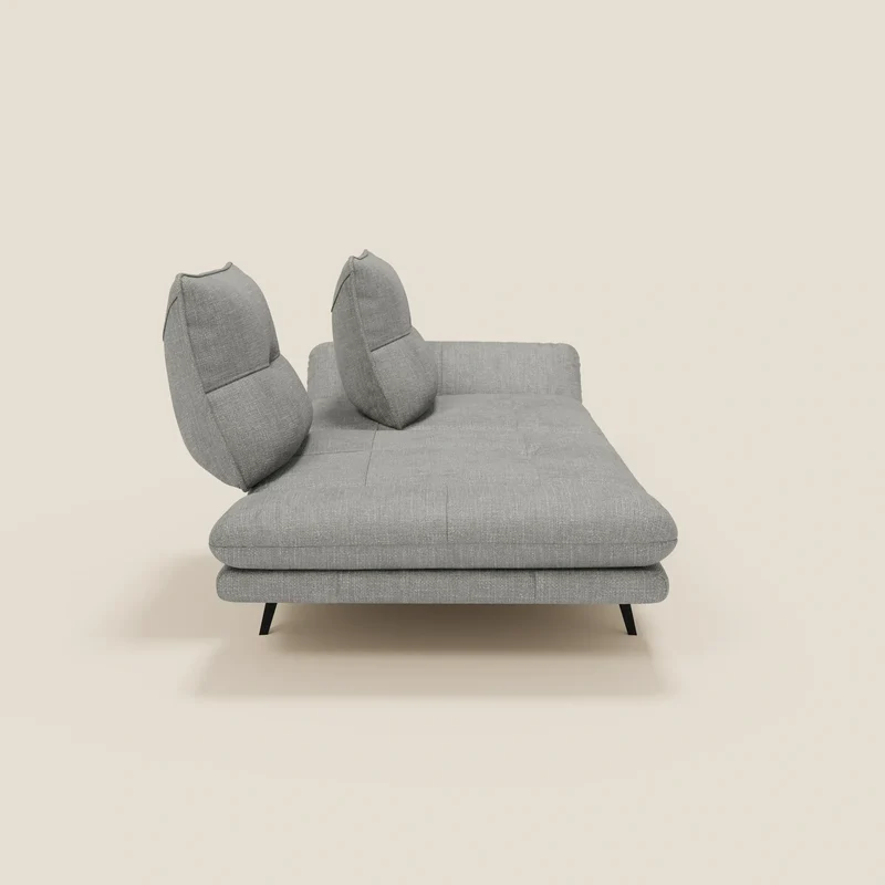 Ardex Canapé 3 places avec dossiers coulissants et accoudoir réglables en tissu doux imperméable T06 gris