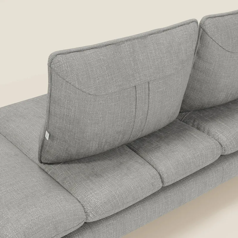 Ardex Canapé 3 places avec dossiers coulissants et accoudoir réglables en tissu doux imperméable T06 gris
