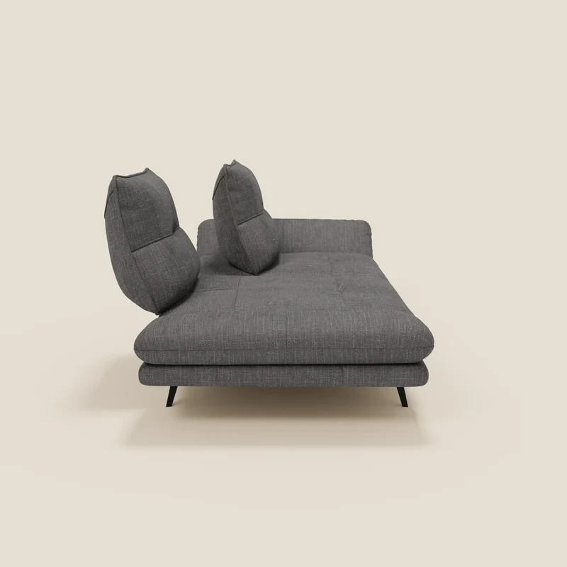 Ardex Canapé 3 places avec dossiers coulissants et accoudoir réglables en tissu doux imperméable T06 anthracite