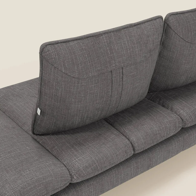 Ardex Canapé 3 places avec dossiers coulissants et accoudoir réglables en tissu doux imperméable T06 anthracite