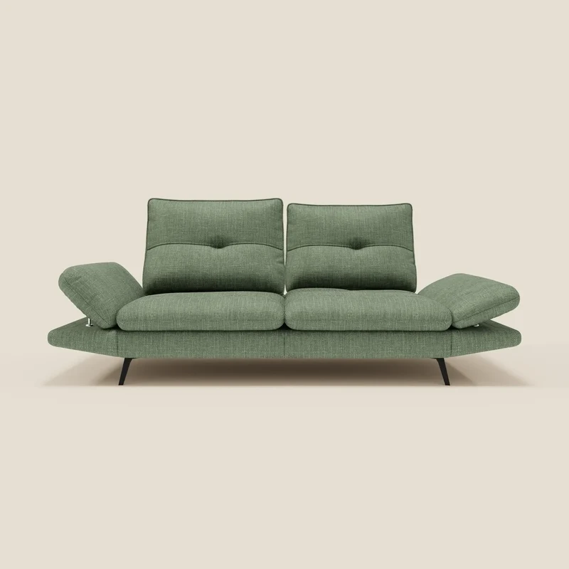 Ardex Canapé 3 places avec dossiers coulissants et accoudoir réglables en tissu doux imperméable T06 vert