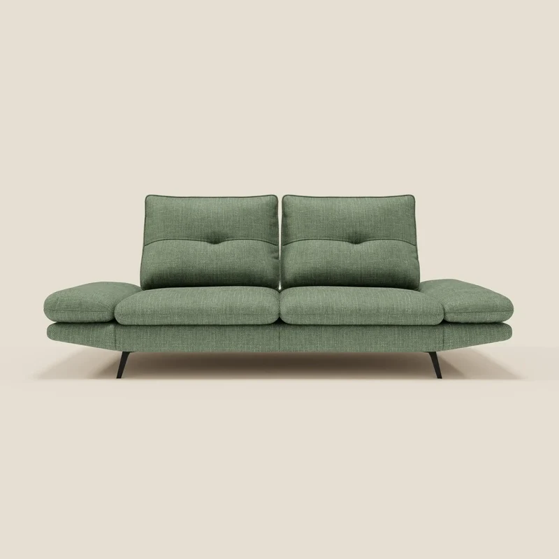 Ardex Canapé 3 places avec dossiers coulissants et accoudoir réglables en tissu doux imperméable T06 vert