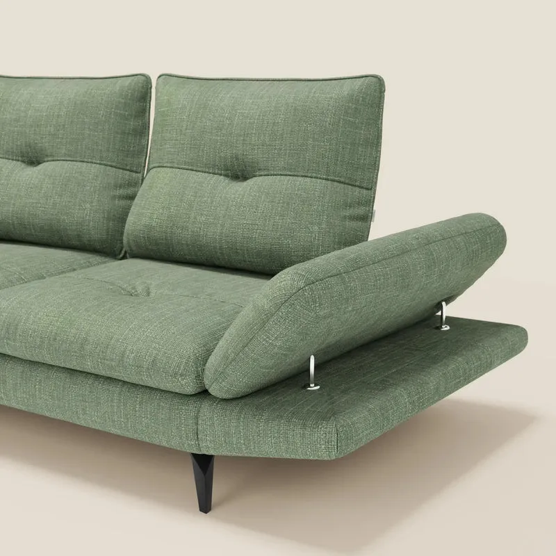 Ardex Canapé 3 places avec dossiers coulissants et accoudoir réglables en tissu doux imperméable T06 vert