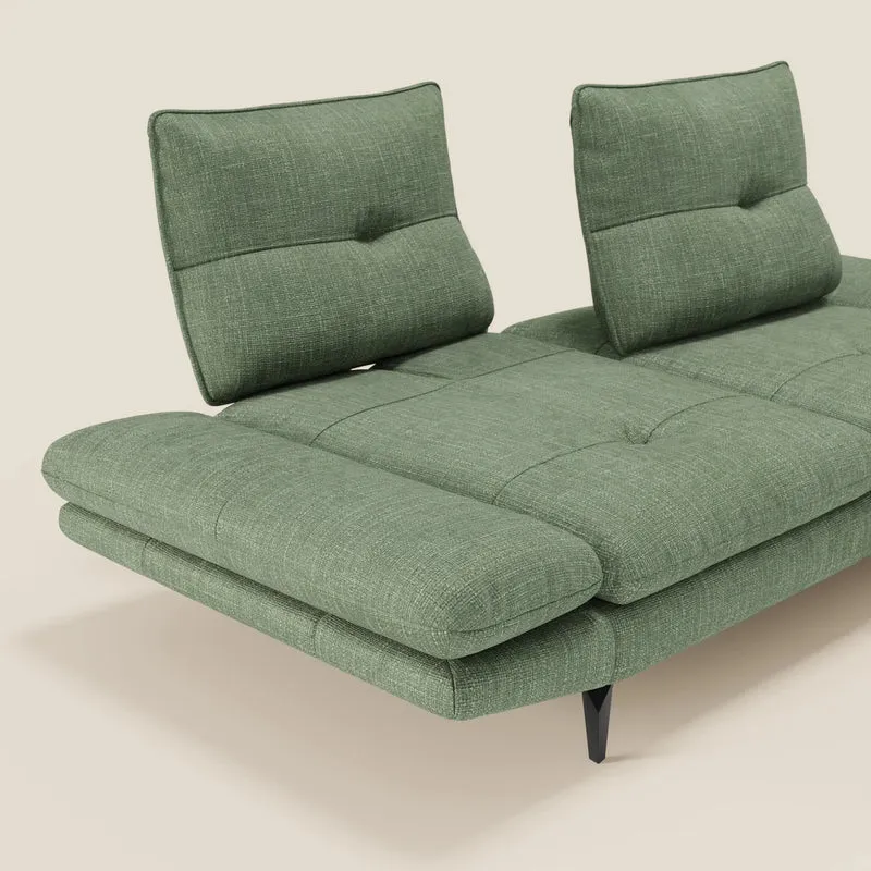 Ardex Canapé 3 places avec dossiers coulissants et accoudoir réglables en tissu doux imperméable T06 vert