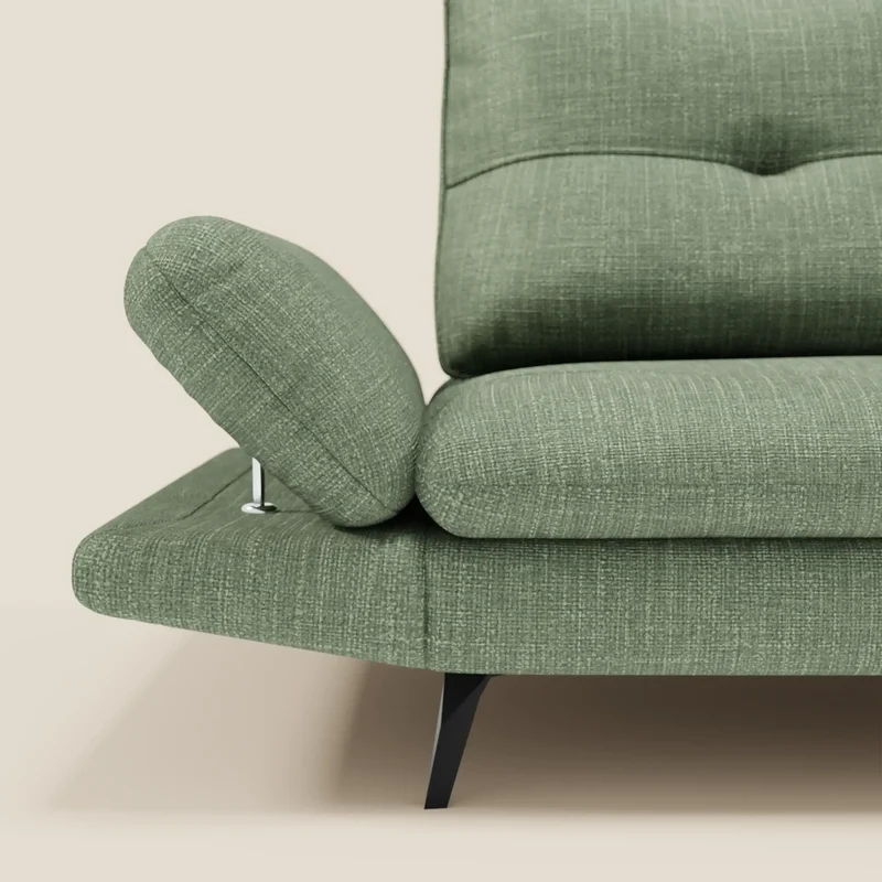 Ardex Canapé 3 places avec dossiers coulissants et accoudoir réglables en tissu doux imperméable T06 vert