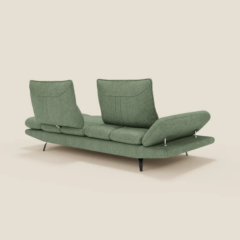 Ardex Canapé 3 places avec dossiers coulissants et accoudoir réglables en tissu doux imperméable T06 vert