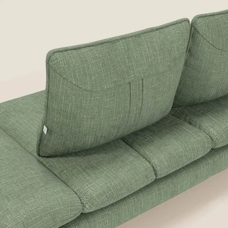 Ardex Canapé 3 places avec dossiers coulissants et accoudoir réglables en tissu doux imperméable T06 vert