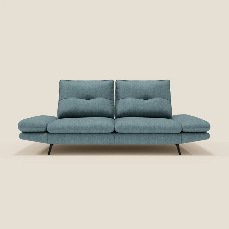 Ardex Canapé 3 places avec dossiers coulissants et accoudoir réglables en tissu doux imperméable T06 bleu ciel