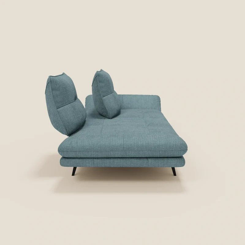 Ardex Canapé 3 places avec dossiers coulissants et accoudoir réglables en tissu doux imperméable T06 bleu ciel