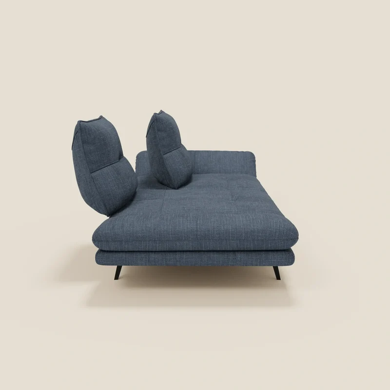 Ardex Canapé 3 places avec dossiers coulissants et accoudoir réglables en tissu doux imperméable T06 bleu