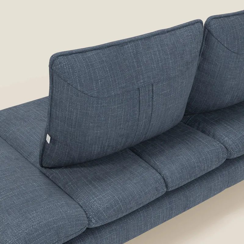 Ardex Canapé 3 places avec dossiers coulissants et accoudoir réglables en tissu doux imperméable T06 bleu