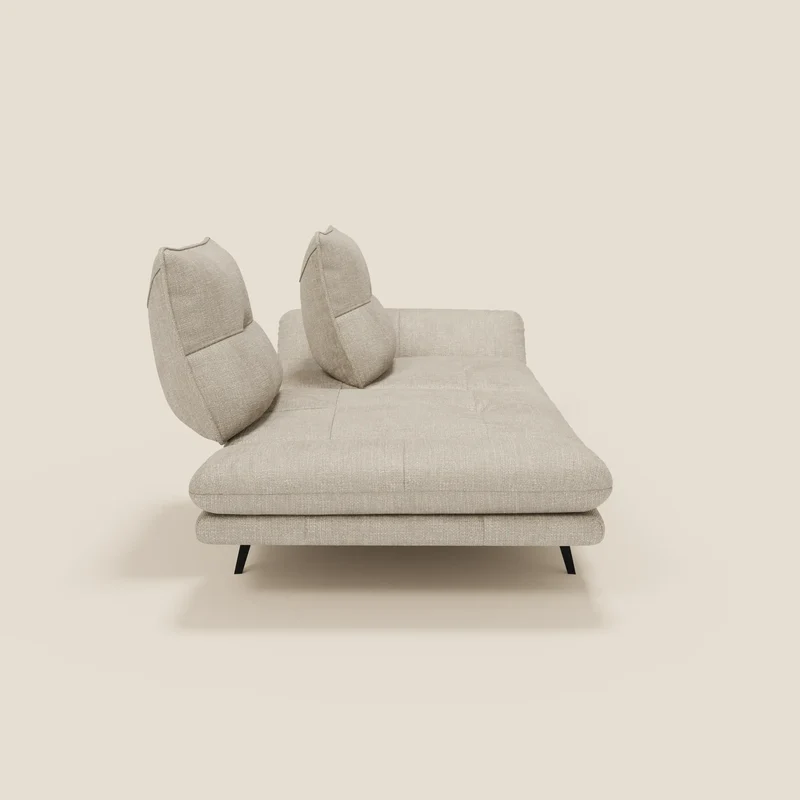 Ardex Canapé 3 places avec dossiers coulissants et accoudoir réglables en tissu doux imperméable T06 crème