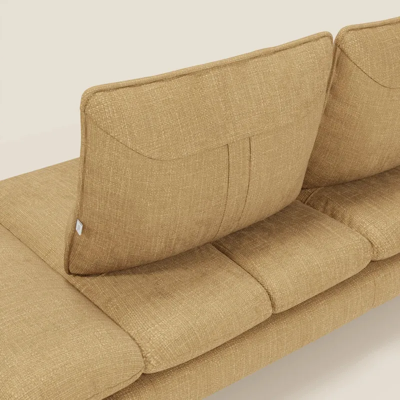 Ardex Canapé 3 places avec dossiers coulissants et accoudoir réglables en tissu doux imperméable T06 jaune