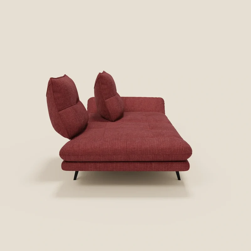 Ardex Canapé 3 places avec dossiers coulissants et accoudoir réglables en tissu doux imperméable T06 rouge