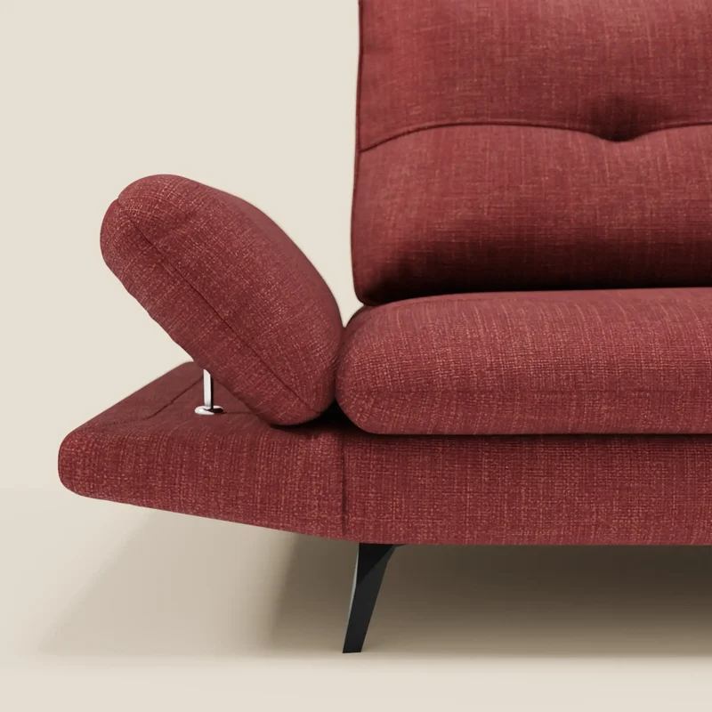 Ardex Canapé 3 places avec dossiers coulissants et accoudoir réglables en tissu doux imperméable T06 rouge