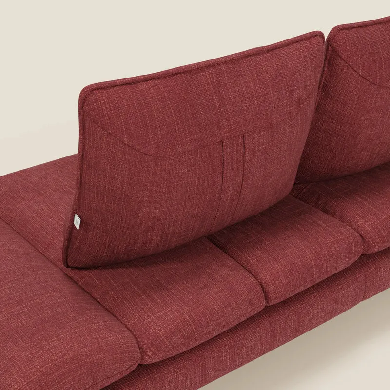 Ardex Canapé 3 places avec dossiers coulissants et accoudoir réglables en tissu doux imperméable T06 rouge