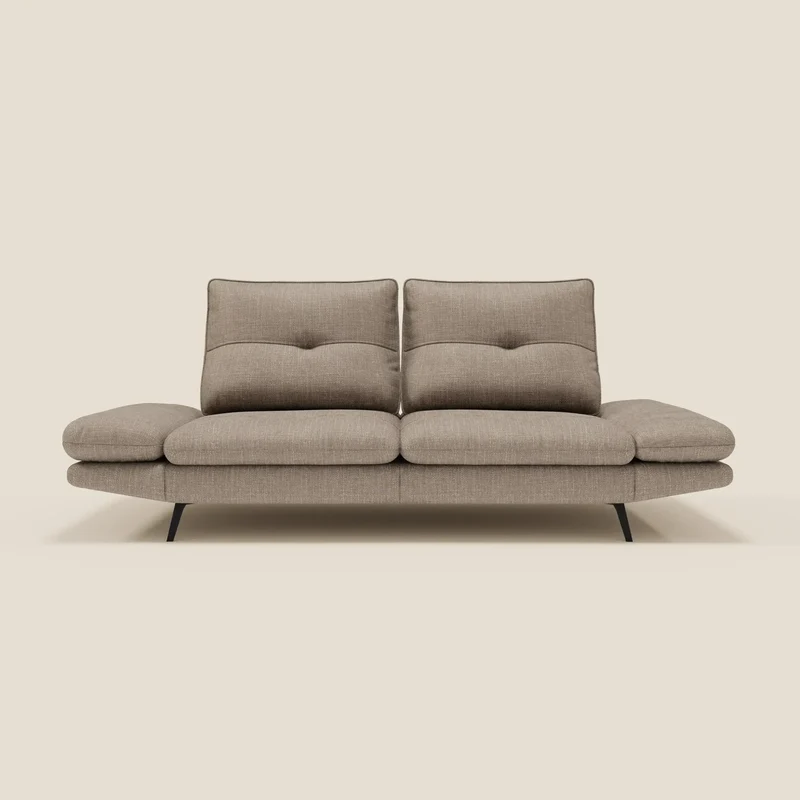 Ardex Canapé 3 places avec dossiers coulissants et accoudoir réglables en tissu doux imperméable T06 taupe