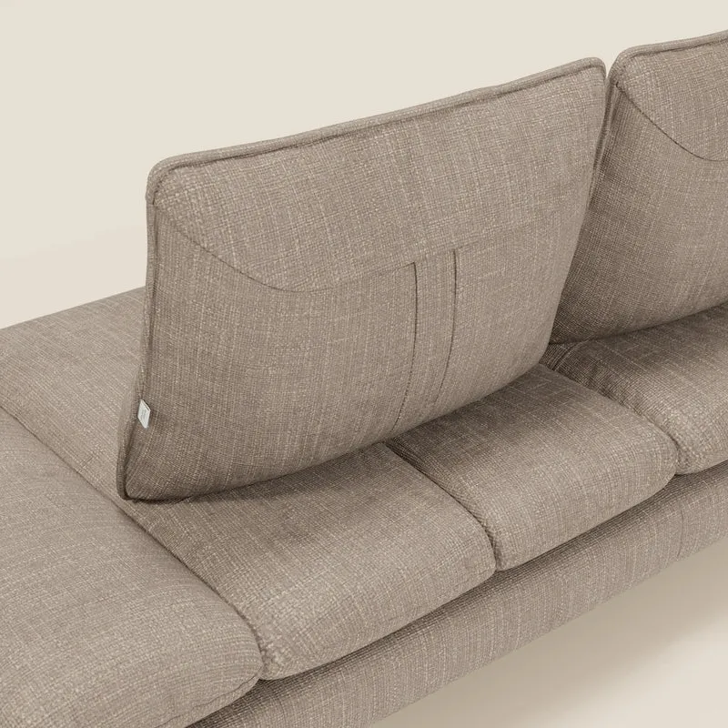 Ardex Canapé 3 places avec dossiers coulissants et accoudoir réglables en tissu doux imperméable T06 taupe