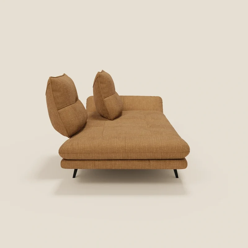 Ardex Canapé 3 places avec dossiers coulissants et accoudoir réglables en tissu doux imperméable T06 ocre
