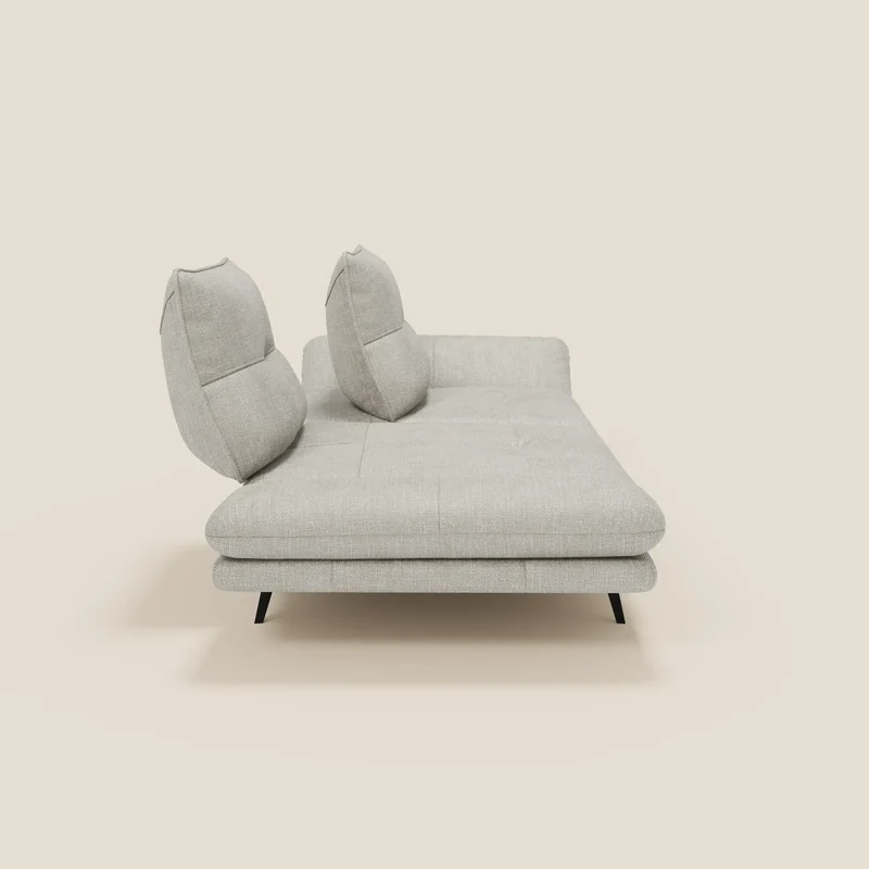 Ardex Canapé 3 places avec dossiers coulissants et accoudoir réglables en tissu doux imperméable T06 gris clair