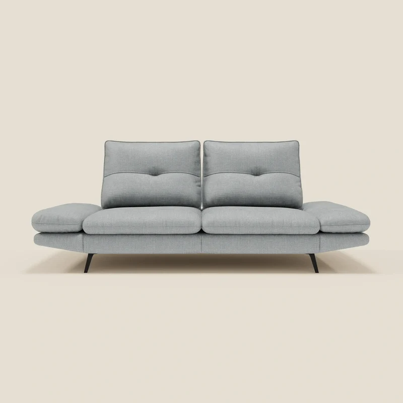 Ardex Canapé 3 places avec dossiers coulissants et accoudoir réglables en tissu doux imperméable T06 bleu glacier