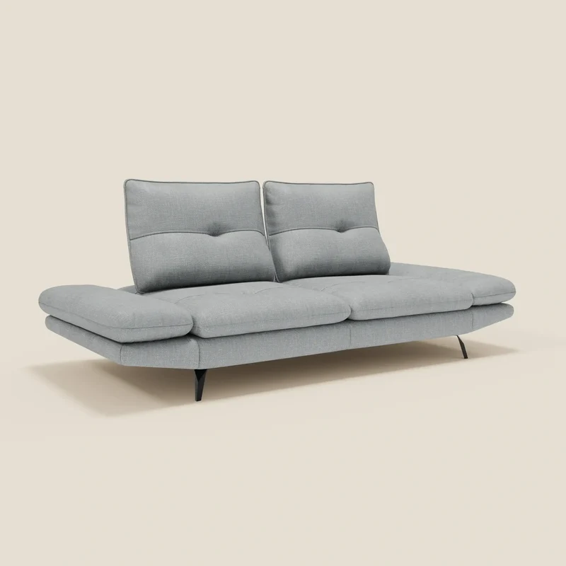 Ardex Canapé 3 places avec dossiers coulissants et accoudoir réglables en tissu doux imperméable T06 bleu glacier