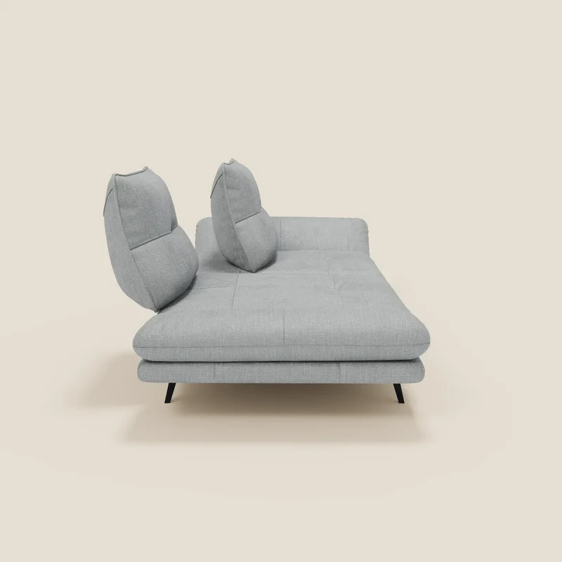 Ardex Canapé 3 places avec dossiers coulissants et accoudoir réglables en tissu doux imperméable T06 bleu glacier