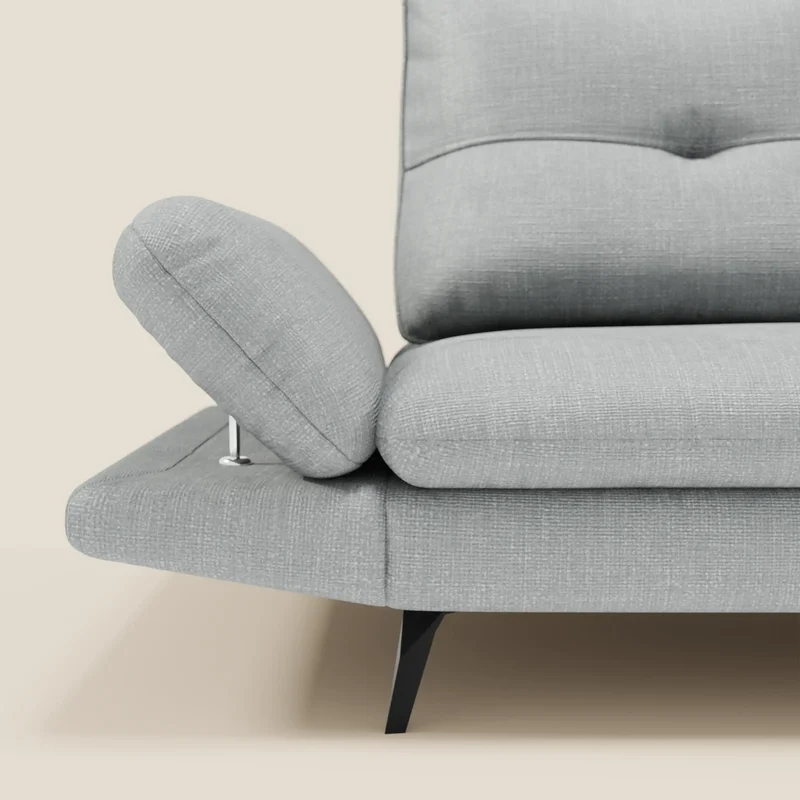 Ardex Canapé 3 places avec dossiers coulissants et accoudoir réglables en tissu doux imperméable T06 bleu glacier