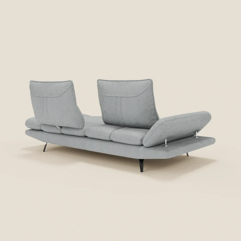Ardex Canapé 3 places avec dossiers coulissants et accoudoir réglables en tissu doux imperméable T06 bleu glacier