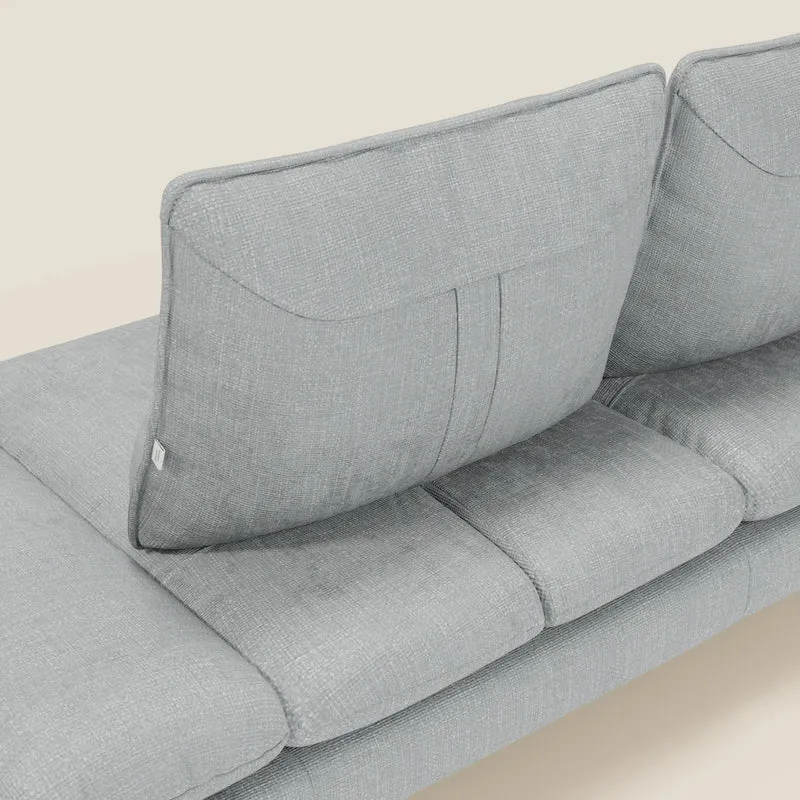 Ardex Canapé 3 places avec dossiers coulissants et accoudoir réglables en tissu doux imperméable T06 bleu glacier