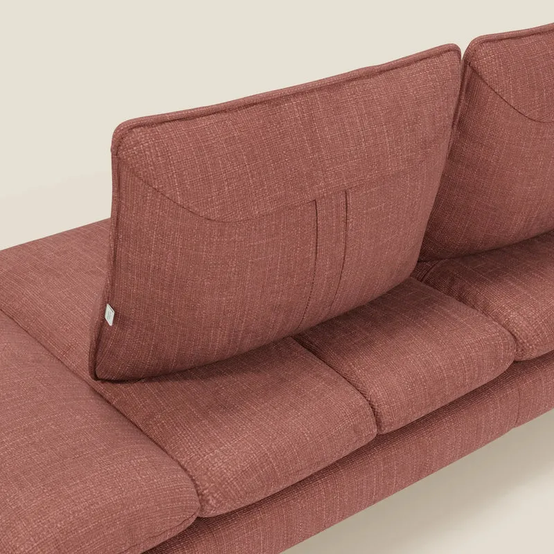 Ardex Canapé 3 places avec dossiers coulissants et accoudoir réglables en tissu doux imperméable T06 corail