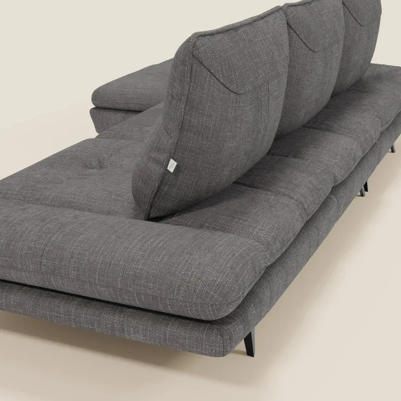 Ardex Canapé avec méridienne - dossiers coulissants et accoudoirs réglables en élégant tissu imperméable T06 anthracite