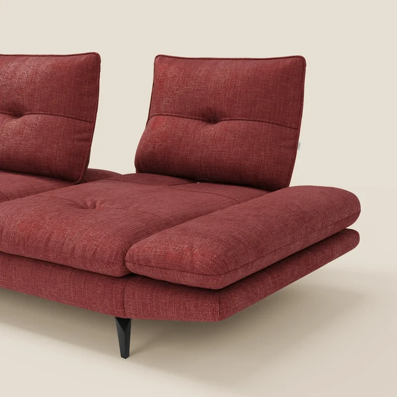 Ardex Canapé avec méridienne - dossiers coulissants et accoudoirs réglables en élégant tissu imperméable T06