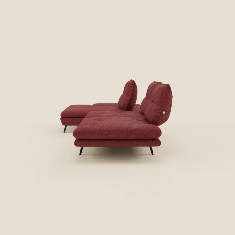 Ardex Canapé avec méridienne - dossiers coulissants et accoudoirs réglables en élégant tissu imperméable T06