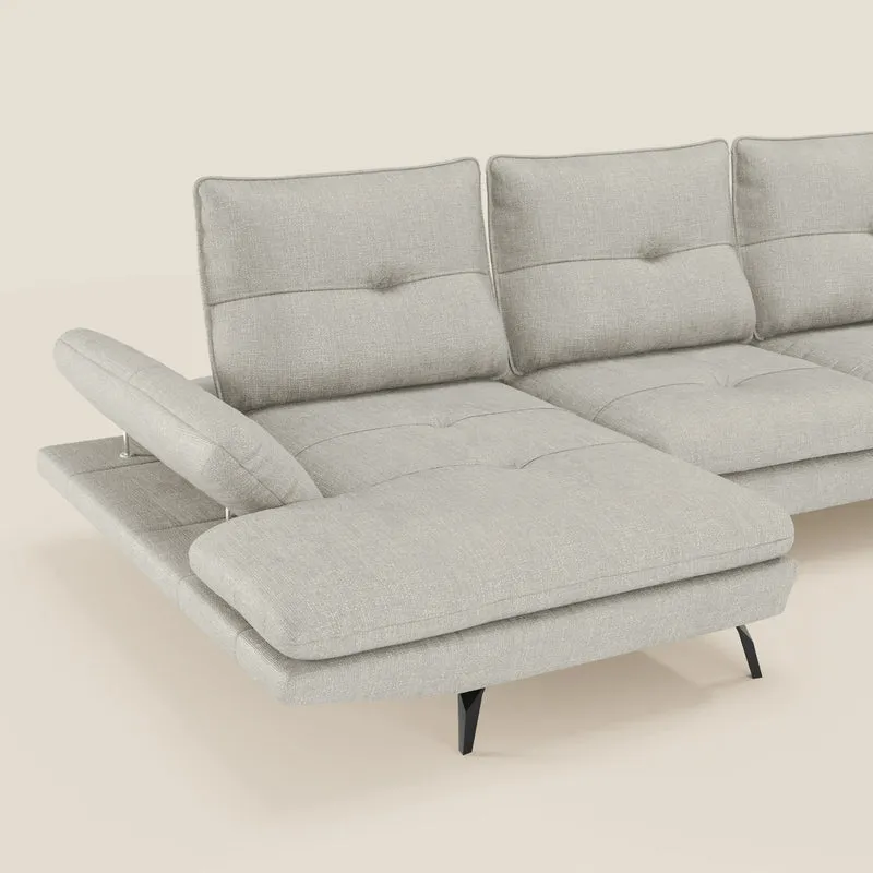Ardex Canapé avec méridienne - dossiers coulissants et accoudoirs réglables en élégant tissu imperméable T06