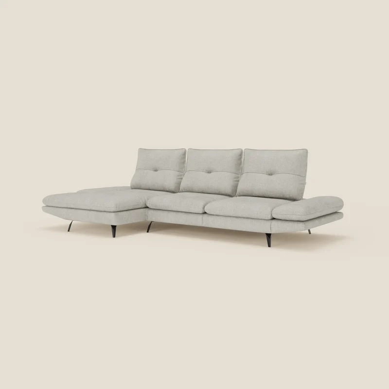 Ardex Canapé avec méridienne - dossiers coulissants et accoudoirs réglables en élégant tissu imperméable T06