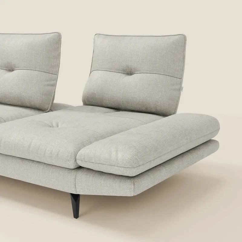 Ardex Canapé avec méridienne - dossiers coulissants et accoudoirs réglables en élégant tissu imperméable T06