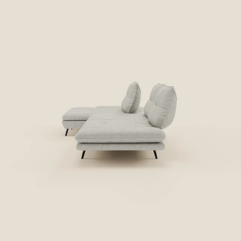Ardex Canapé avec méridienne - dossiers coulissants et accoudoirs réglables en élégant tissu imperméable T06